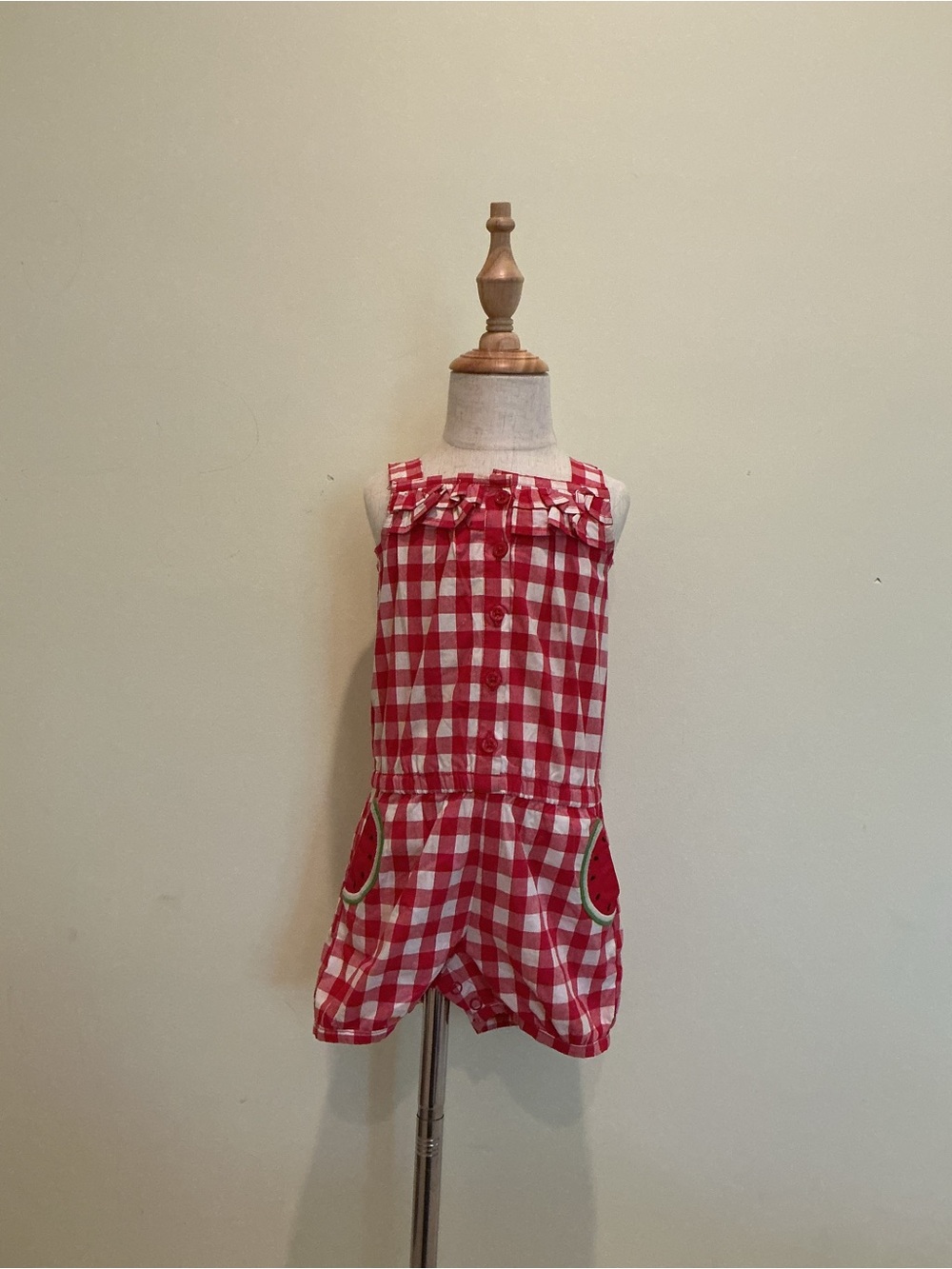 Gymboree Red and White Gingham Girls Romper